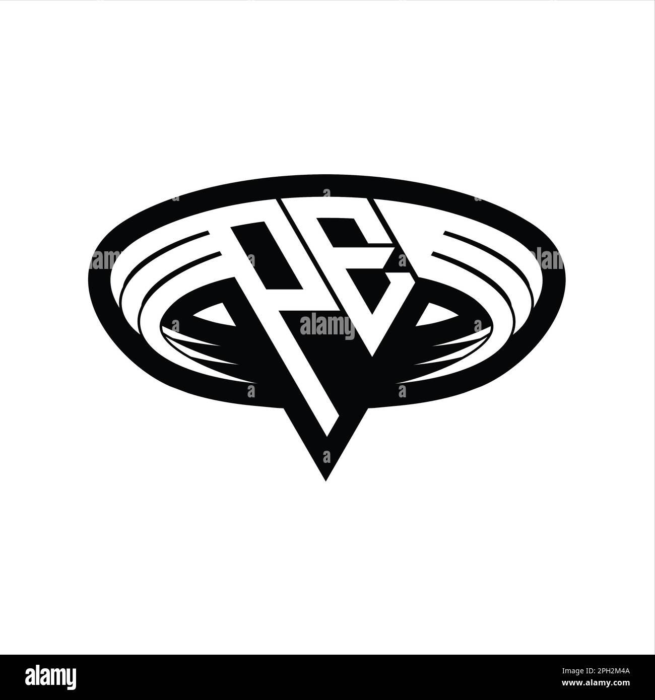 PE Logo monogram letter with triangle shape slice isolated outline ...