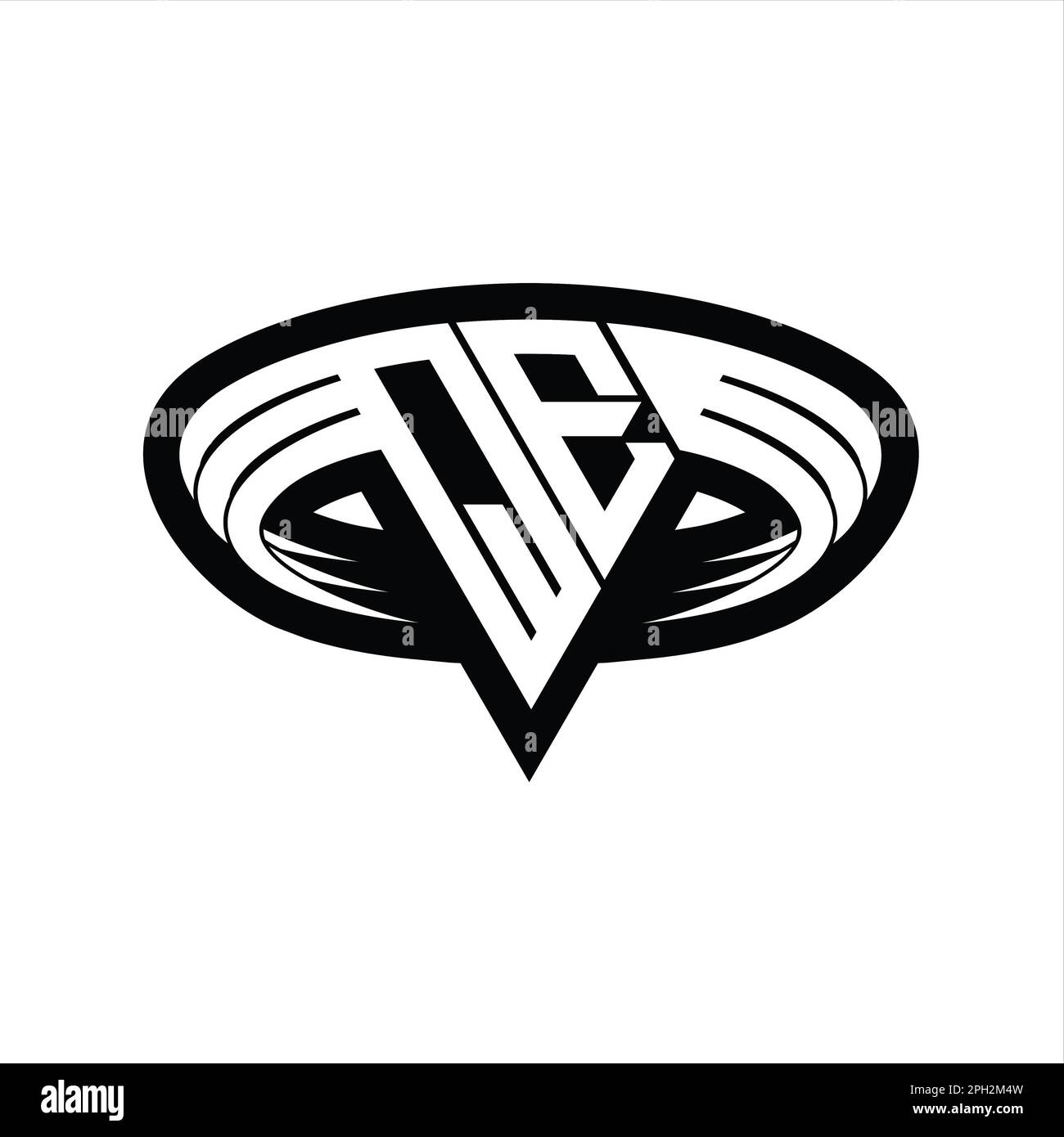 QE Logo monogram letter with triangle shape slice isolated outline ...
