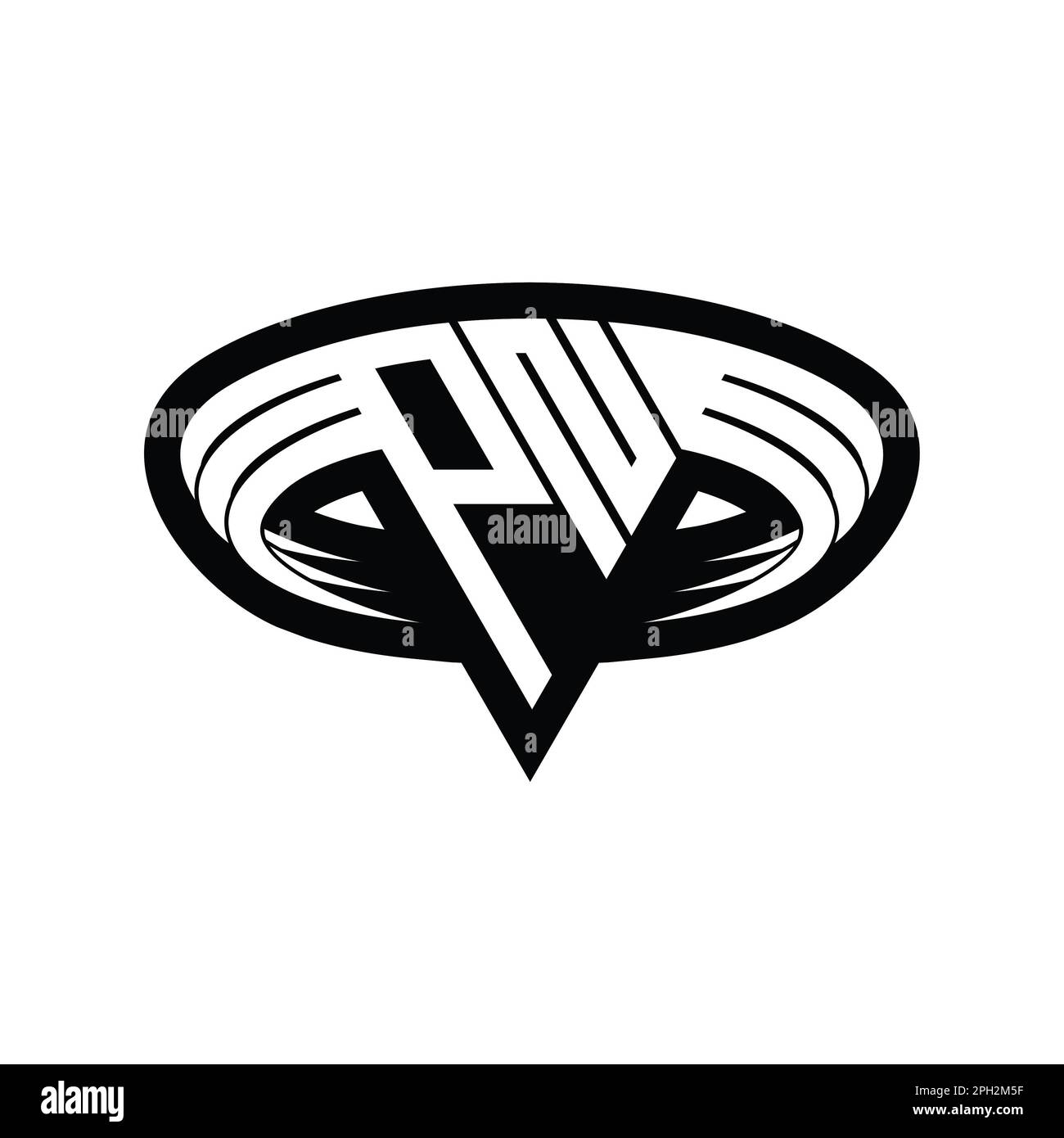 PN Logo monogram letter with triangle shape slice isolated outline ...