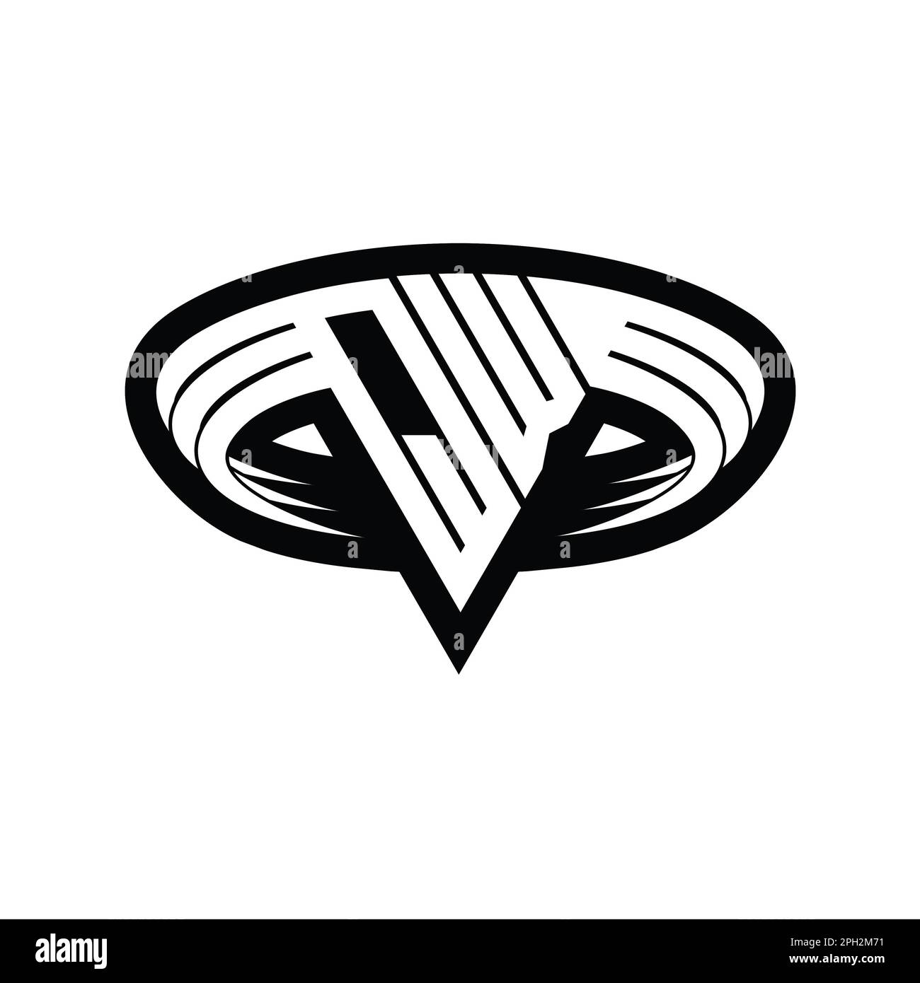 QW Logo monogram letter with triangle shape slice isolated outline ...