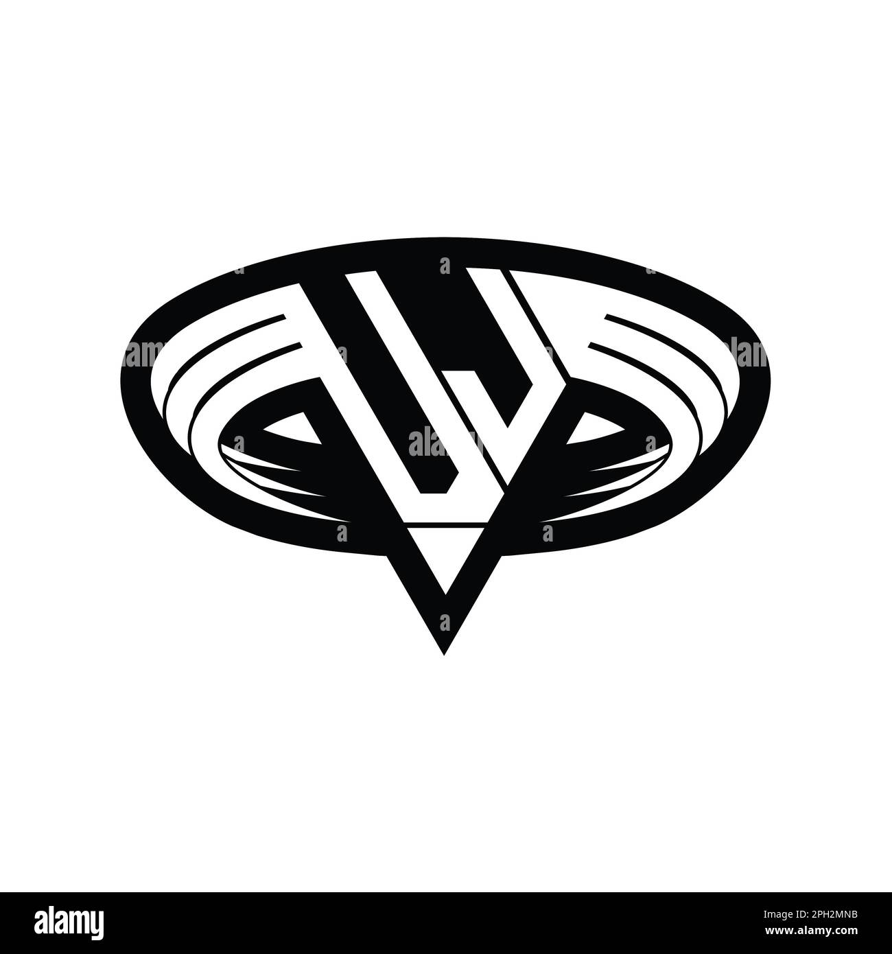 VJ Logo monogram letter with triangle shape slice isolated outline ...