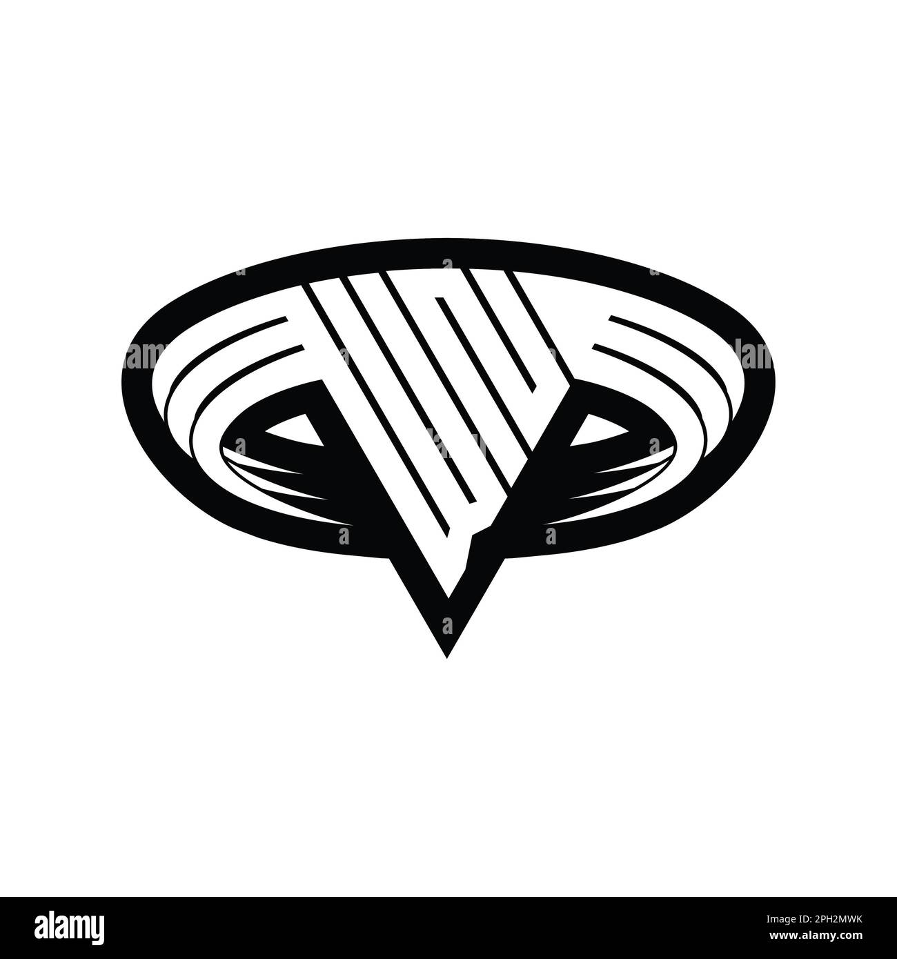 WN Logo monogram letter with triangle shape slice isolated outline ...