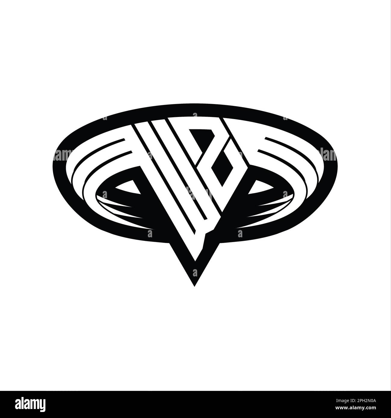 WZ Logo monogram letter with triangle shape slice isolated outline ...