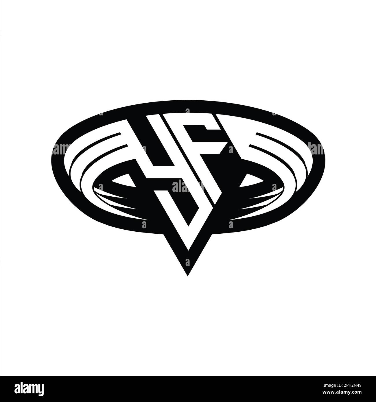 YF Logo monogram letter with triangle shape slice isolated outline ...