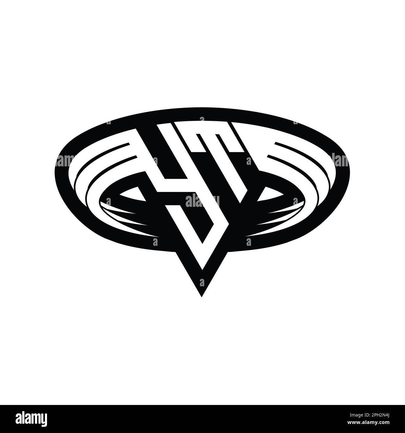 YT Logo monogram letter with triangle shape slice isolated outline