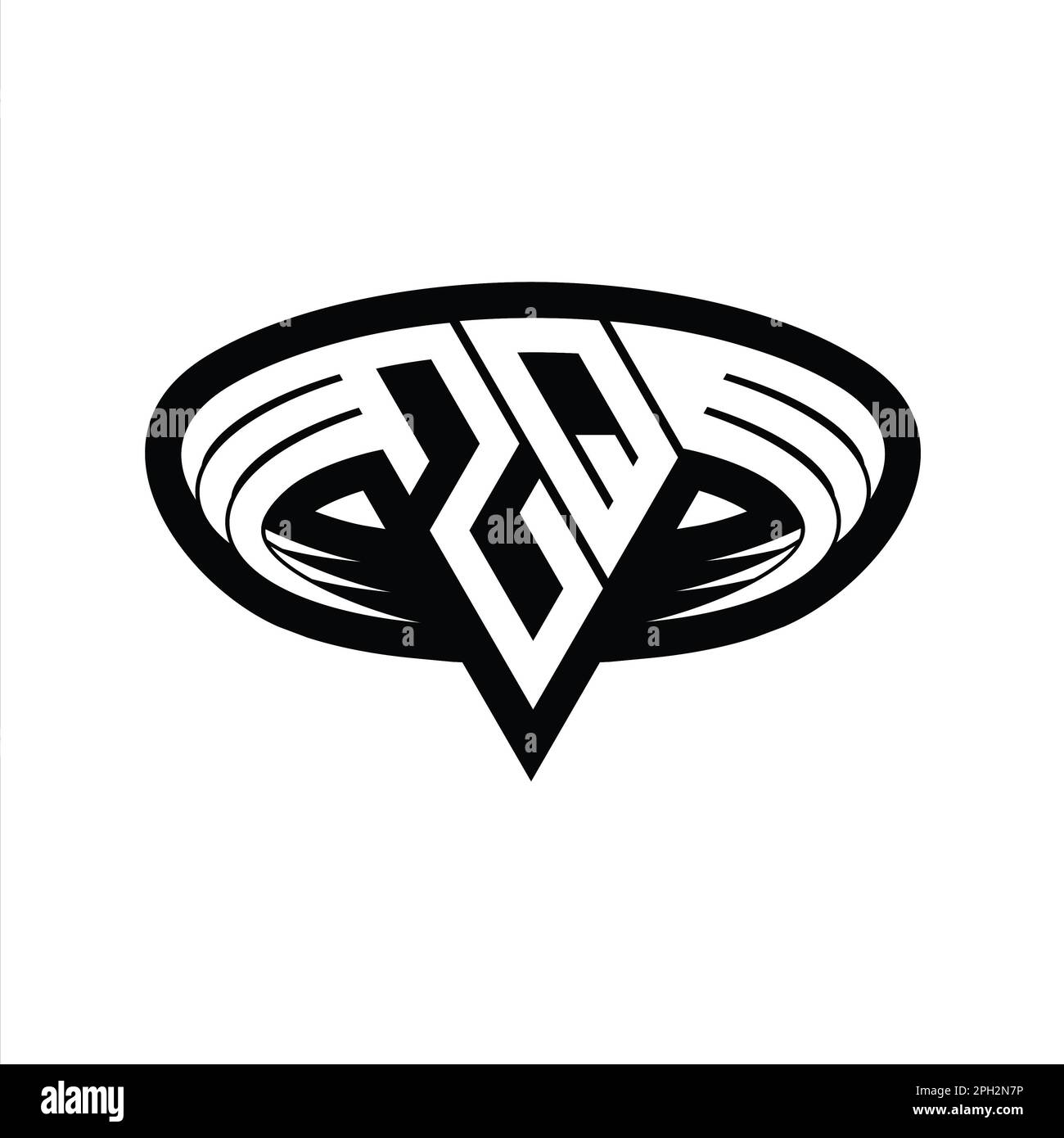 ZQ Logo monogram letter with triangle shape slice isolated outline