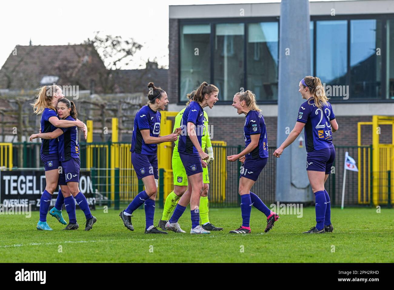 Zaventem, Belgium. 25th Mar, 2023. Players of Anderlecht pictured after