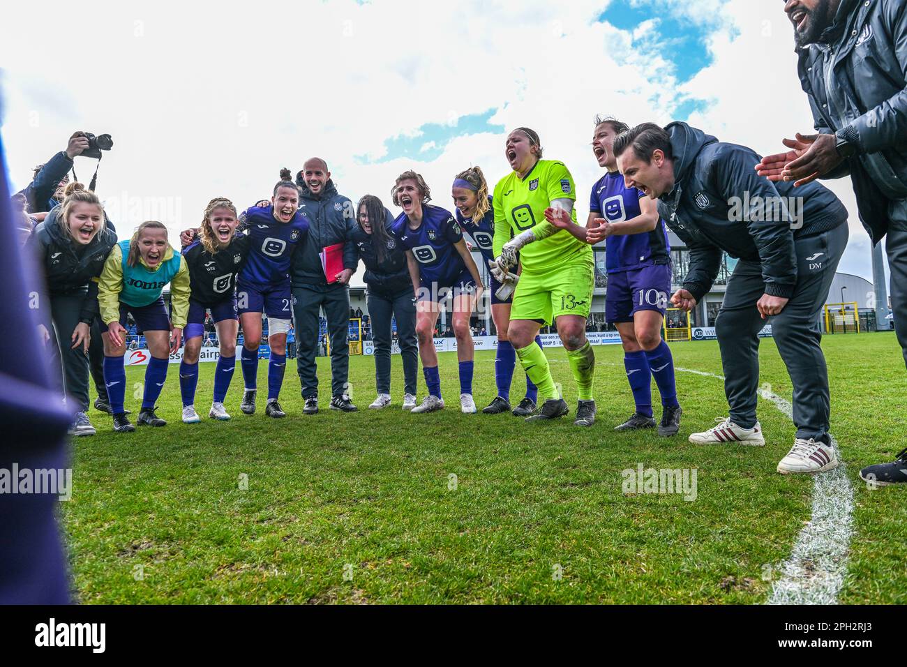 Zaventem, Belgium. 25th Mar, 2023. Players of Anderlecht pictured after