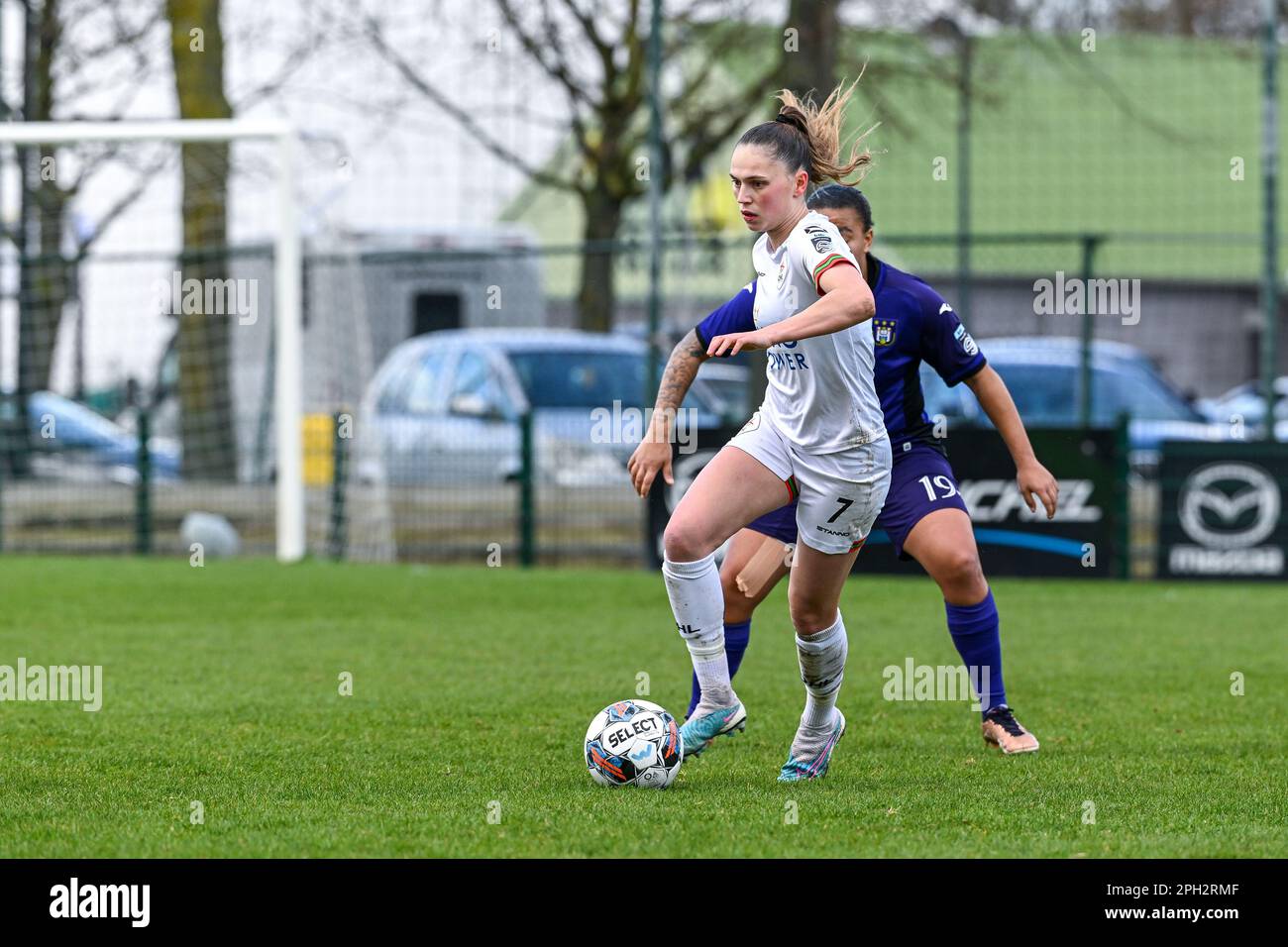 Zaventem, Belgium. 25th Mar, 2023. Jill Janssens (7) of OHL pictured during a female soccer game