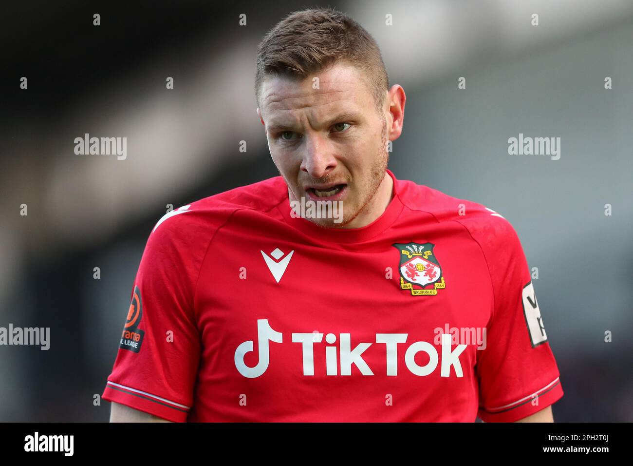 Paul Mullin 10 of Wrexham during the Vanarama National League match
