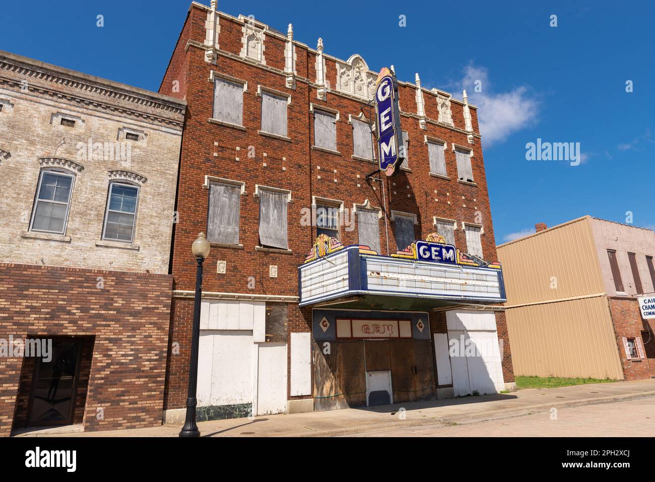 Cairo, Illinois United States March 19th, 2023 Old abandoned movie