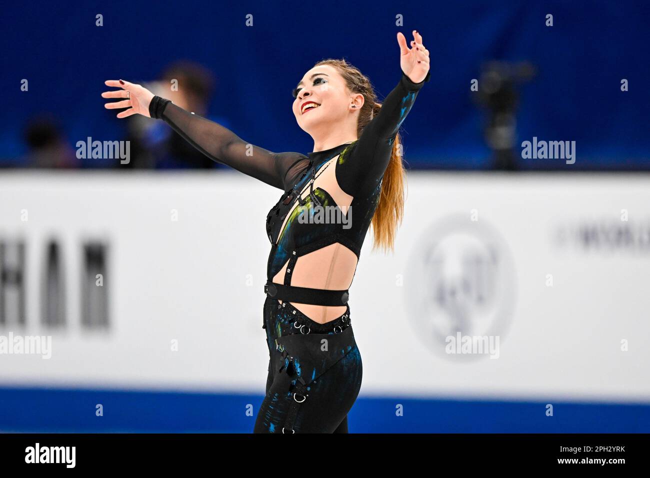 SAITAMA, JAPAN - MARCH 25: Allison Reed of Lithuania competes in the Ice Dance Free Dance during the ISU World Figure Skating Championships 2023 at Saitama Super Arena on March 25, 2023 in Saitama, Japan (Photo by Pablo Morano/BSR Agency) Stock Photo