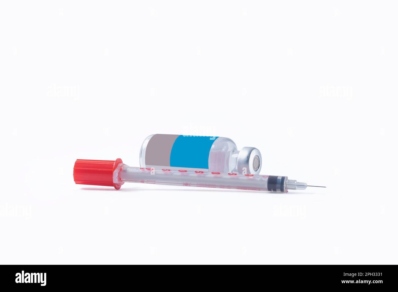 Vaccine vial and syringe isolated on white background Stock Photo - Alamy