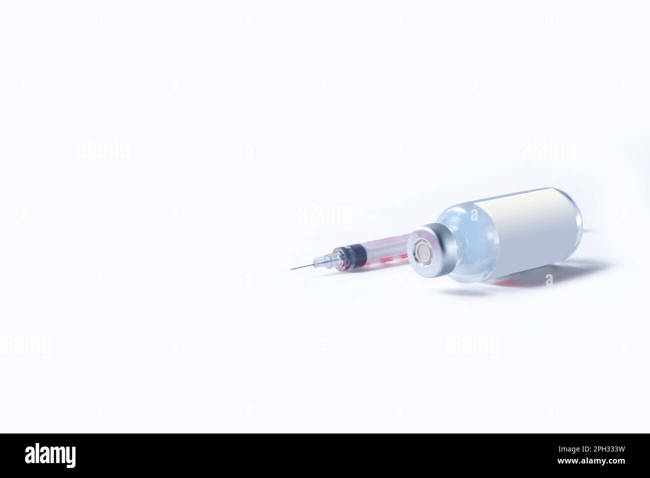 Vaccine vial and syringe isolated on white background Stock Photo - Alamy