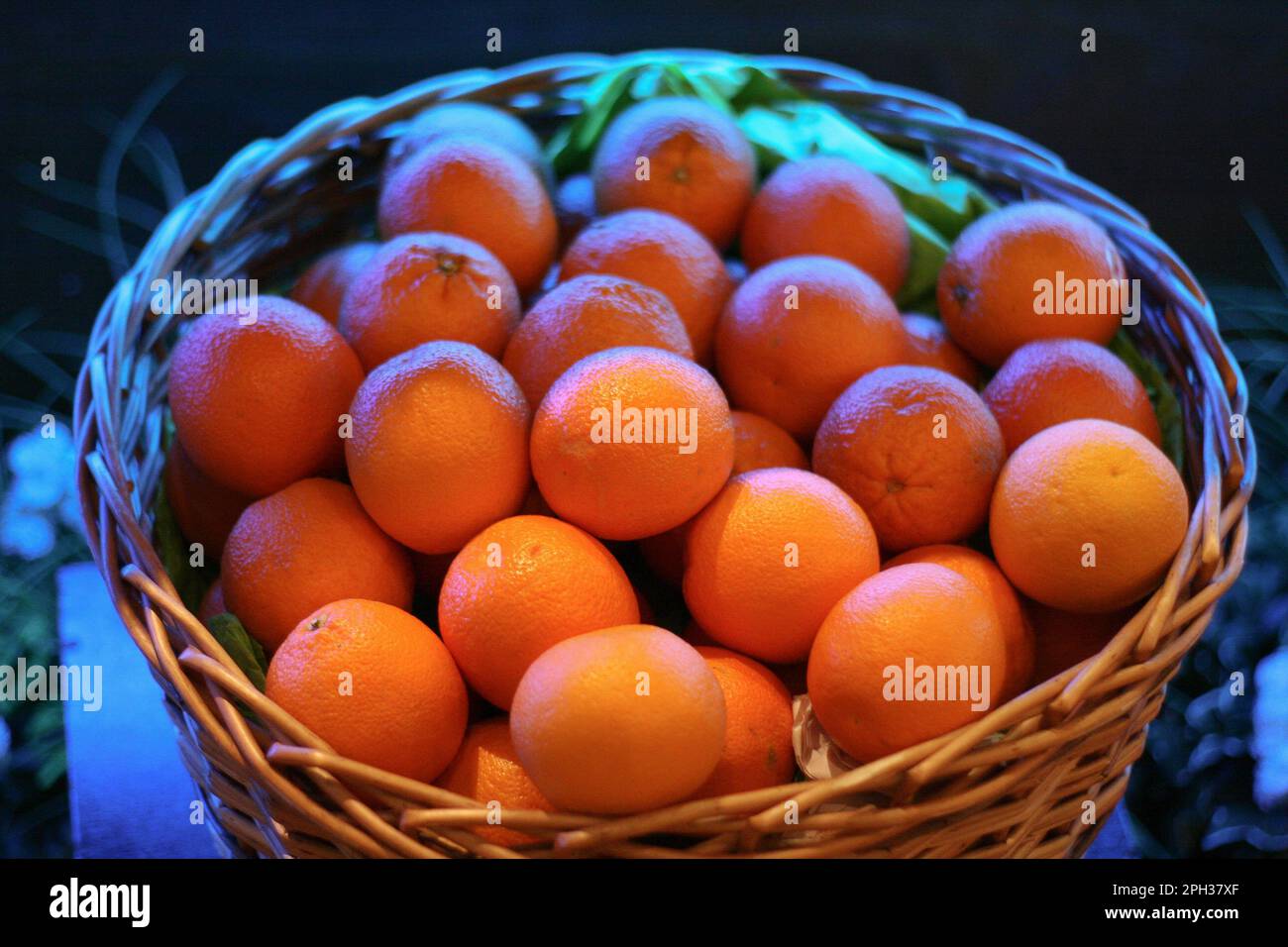 Basket of oranges and citrus fruit Stock Photo Alamy