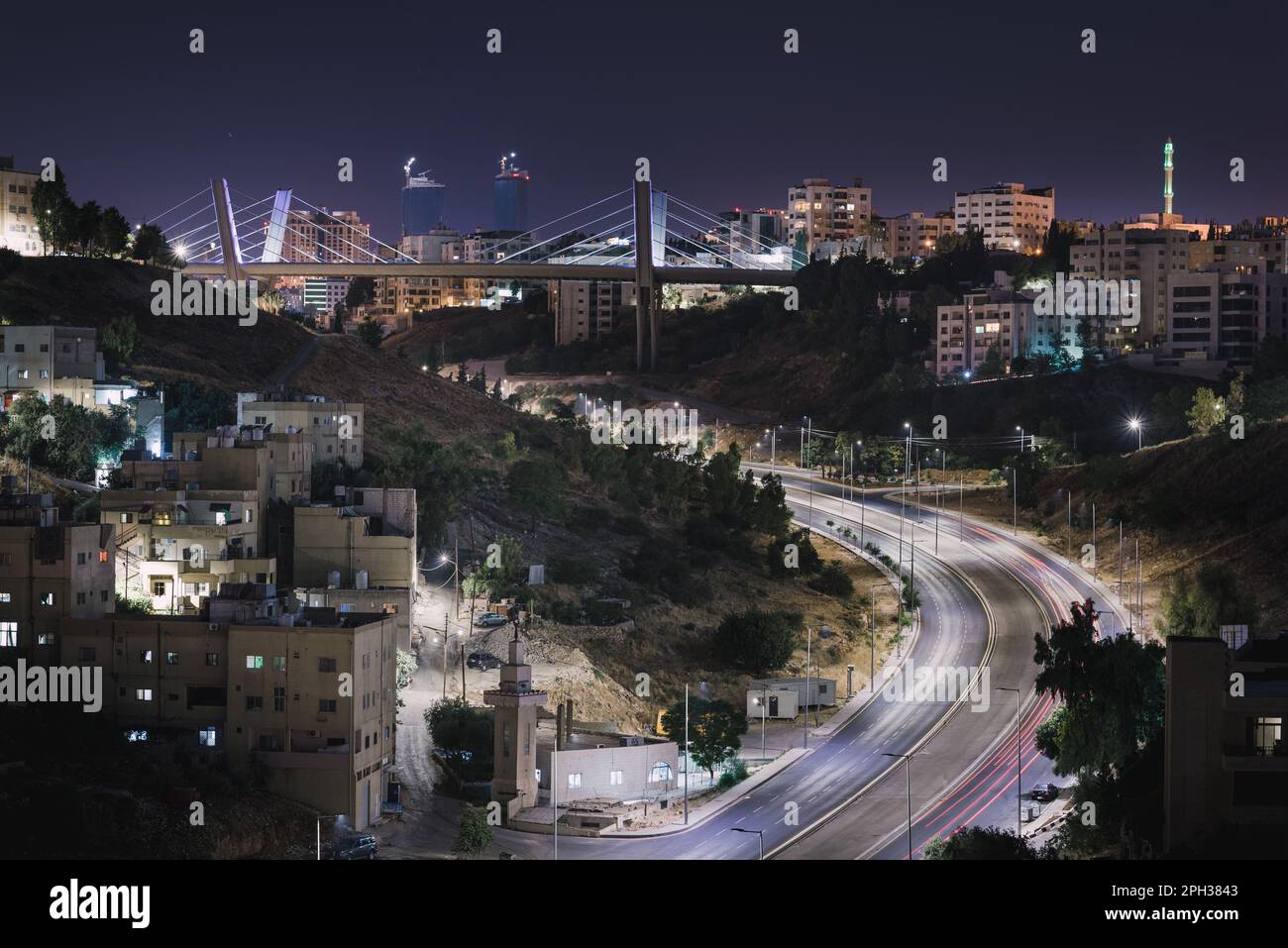 amman city showing abdoun valley, abdoun bridge and city skyline Stock Photo
