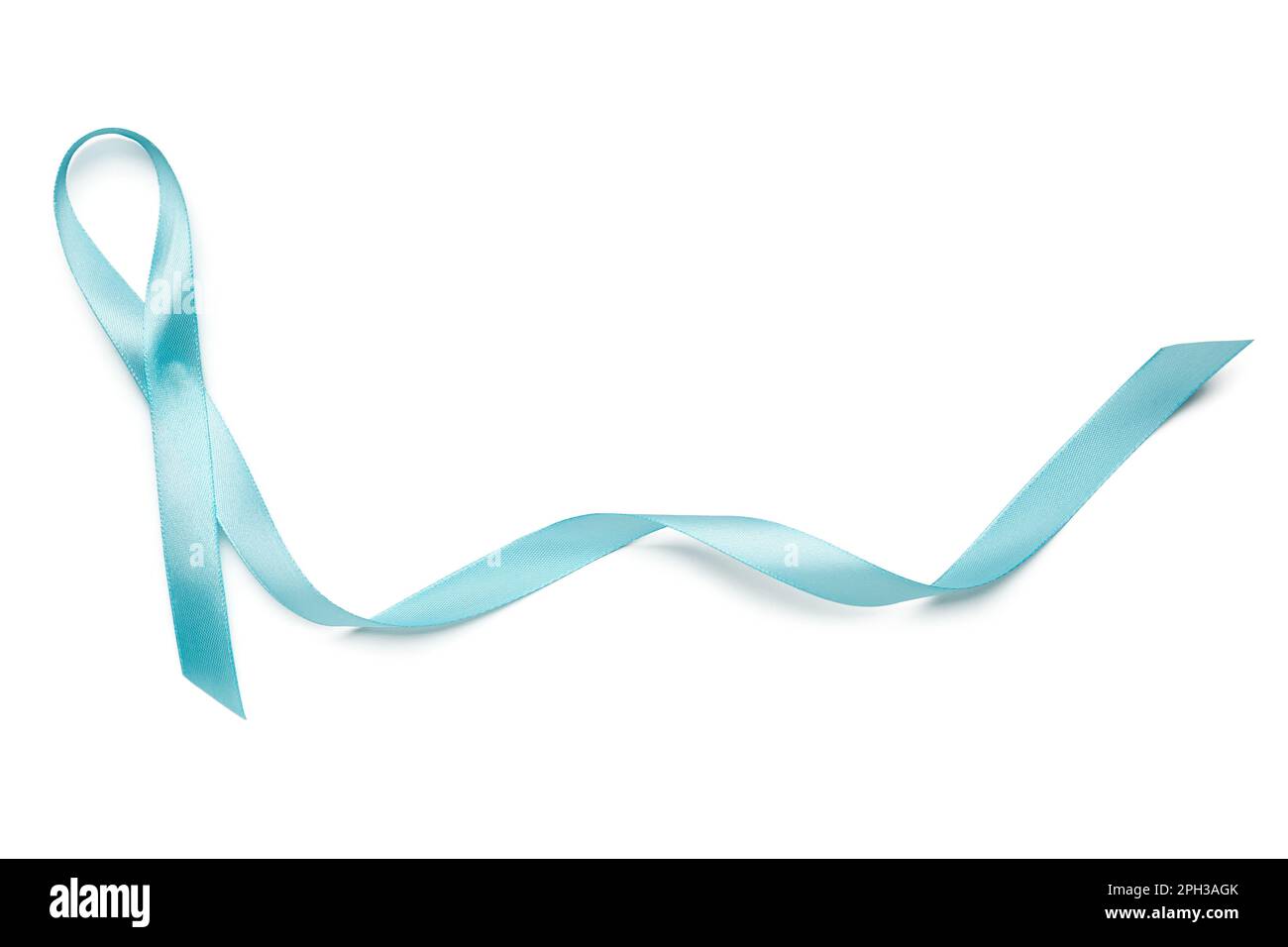 Blue awareness ribbon isolated on white background. Prostate cancer ...