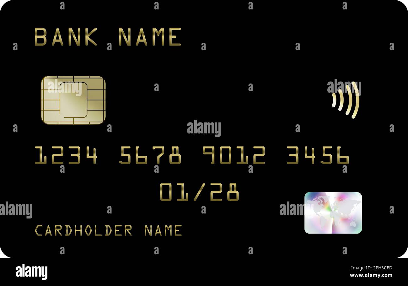 Chip credit card, illustration. Mockup for design Stock Photo Alamy