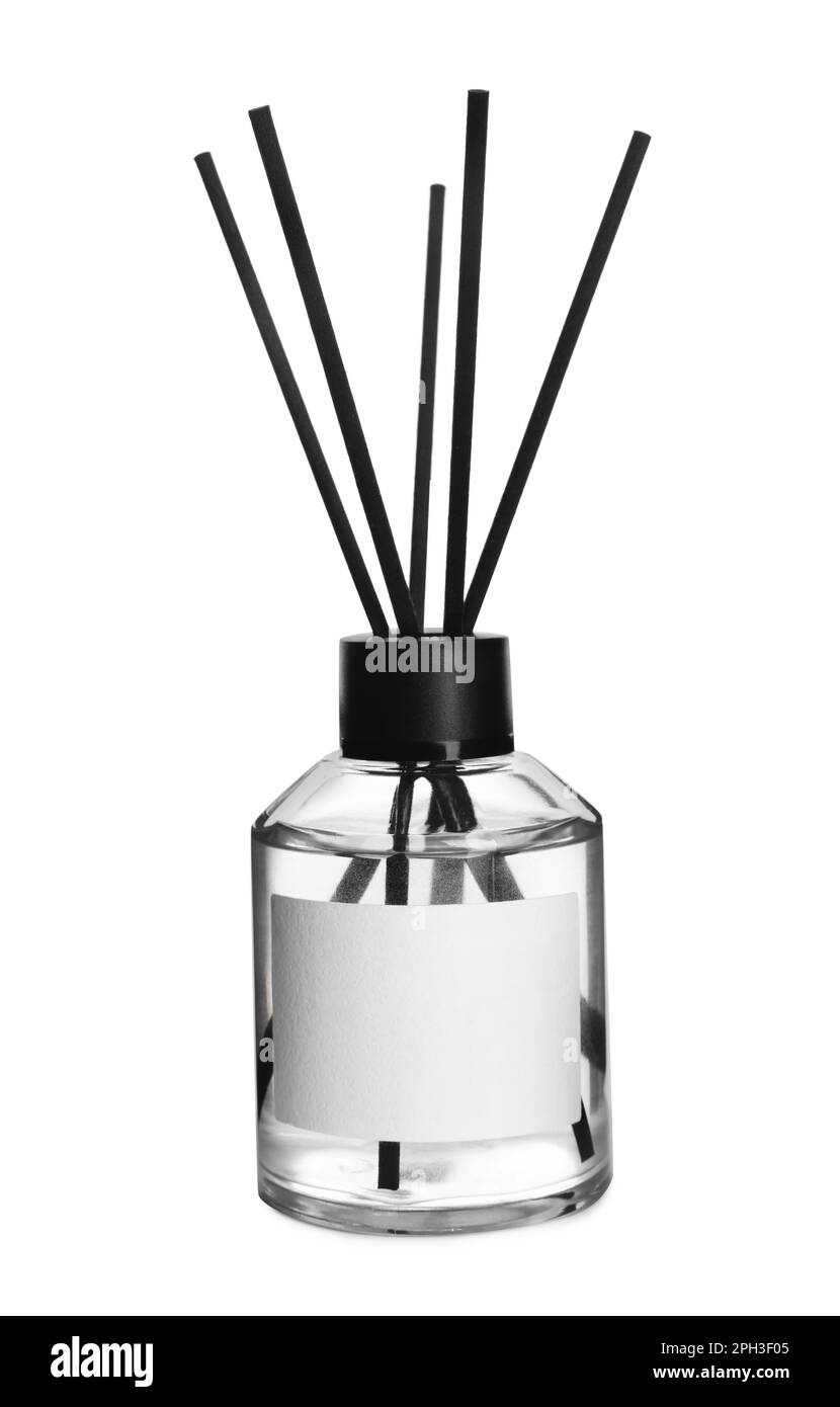 Aromatic reed air freshener isolated on white Stock Photo - Alamy