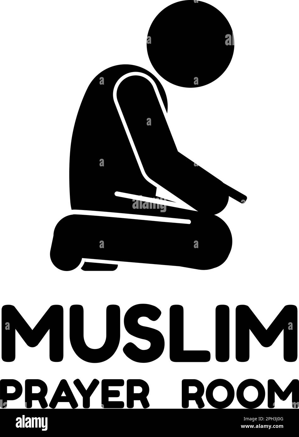 illustration of a Muslim praying, illustration of a Muslim prayer movement.Muslim prayer place,muslim prayer room. islamic Stock Vector