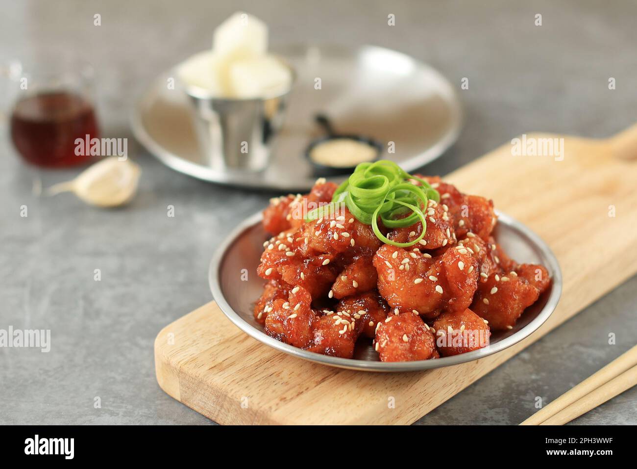 Sweet and Soy Spicy Yangnyeom Popcorn Chicken. Sticky Honey and Chilli