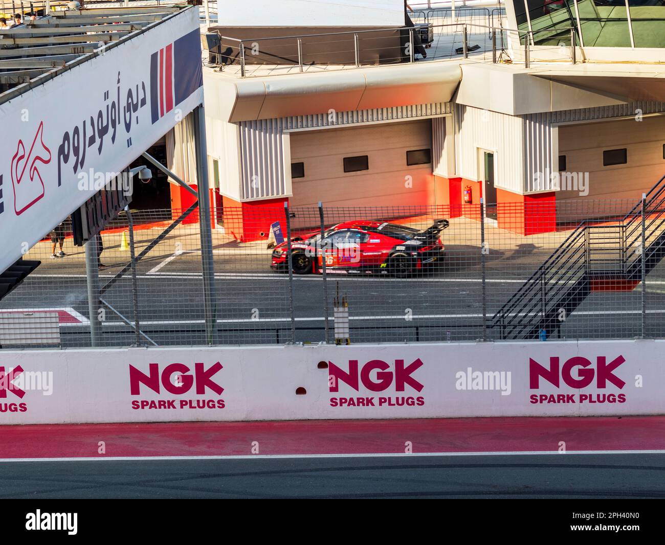 Dubai, UAE 01.14.2023 Racing cars on Dubai Autodrome circuit during