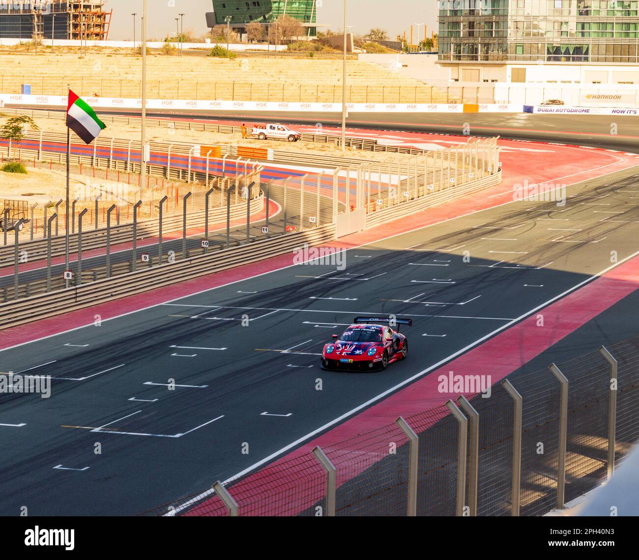 Dubai, UAE - 01.14.2023 - Racing cars on Dubai Autodrome circuit during ...