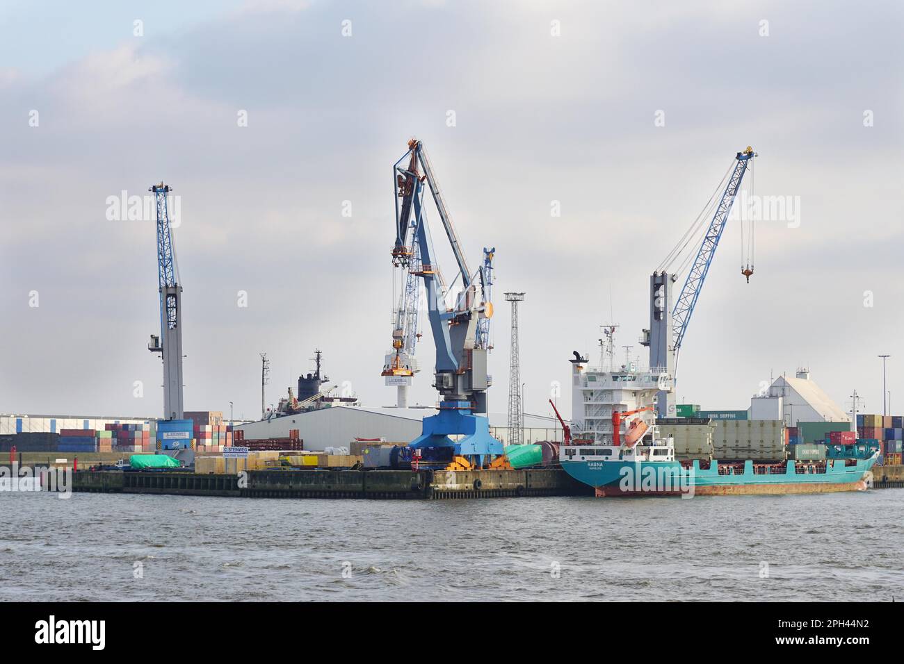 Hamburg, Germany - March 12, 2016: The Port of Hamburg (Hamburger Hafen) is Germany#39;s largest and Europe#39;s second busiest sea port after Stock Photo