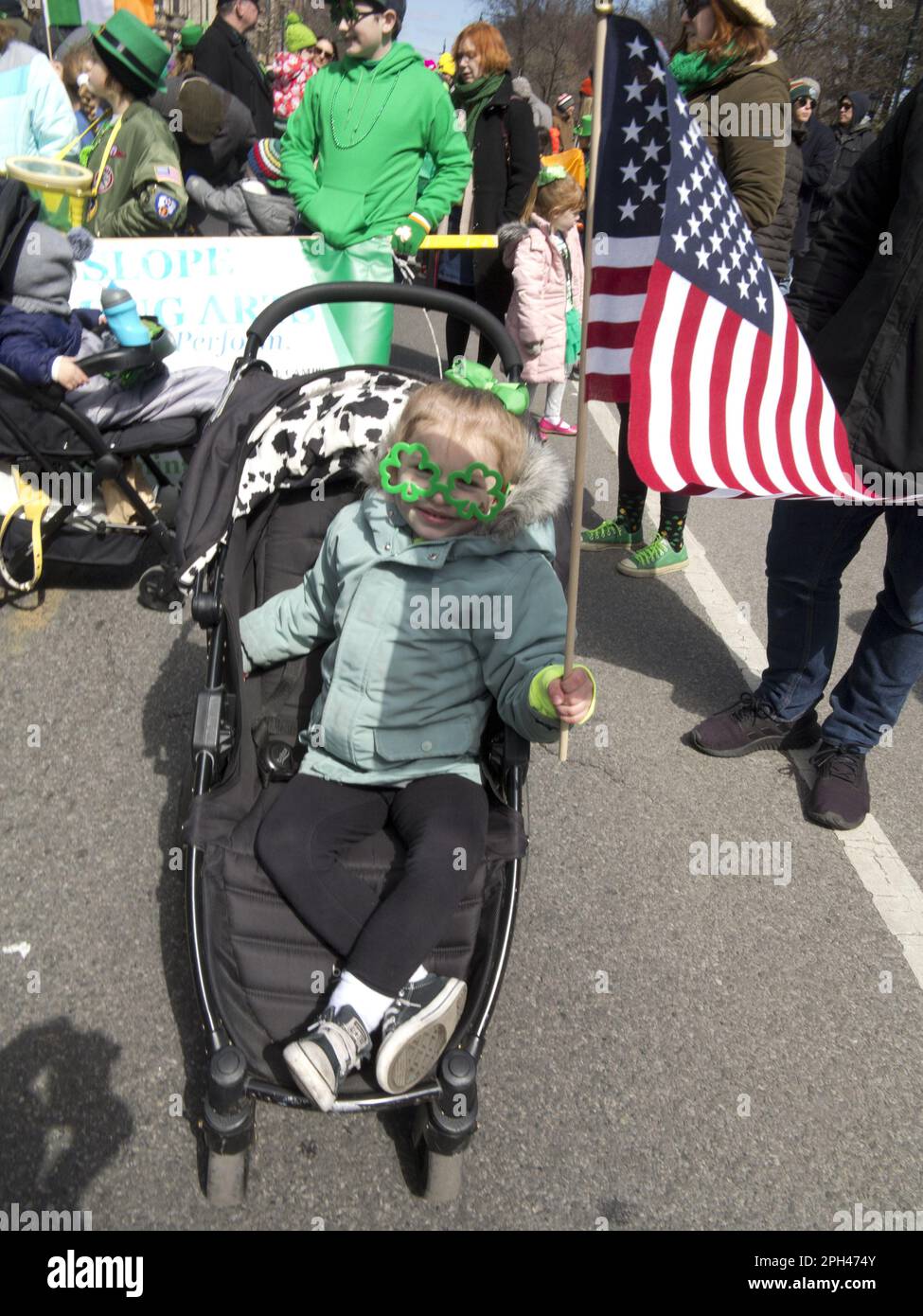 St.Patrick's Day Parade in Park Slope, Brooklyn, NY Stock Photo
