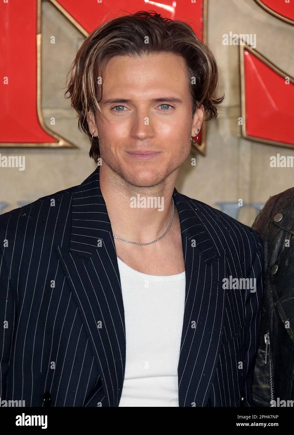 Mar 23, 2023 - London, England, UK - Dougie Poynter attending Dungeons & Dragons: Honour Among Thieves UK Premiere, Cineworld Leicester Square Stock Photo