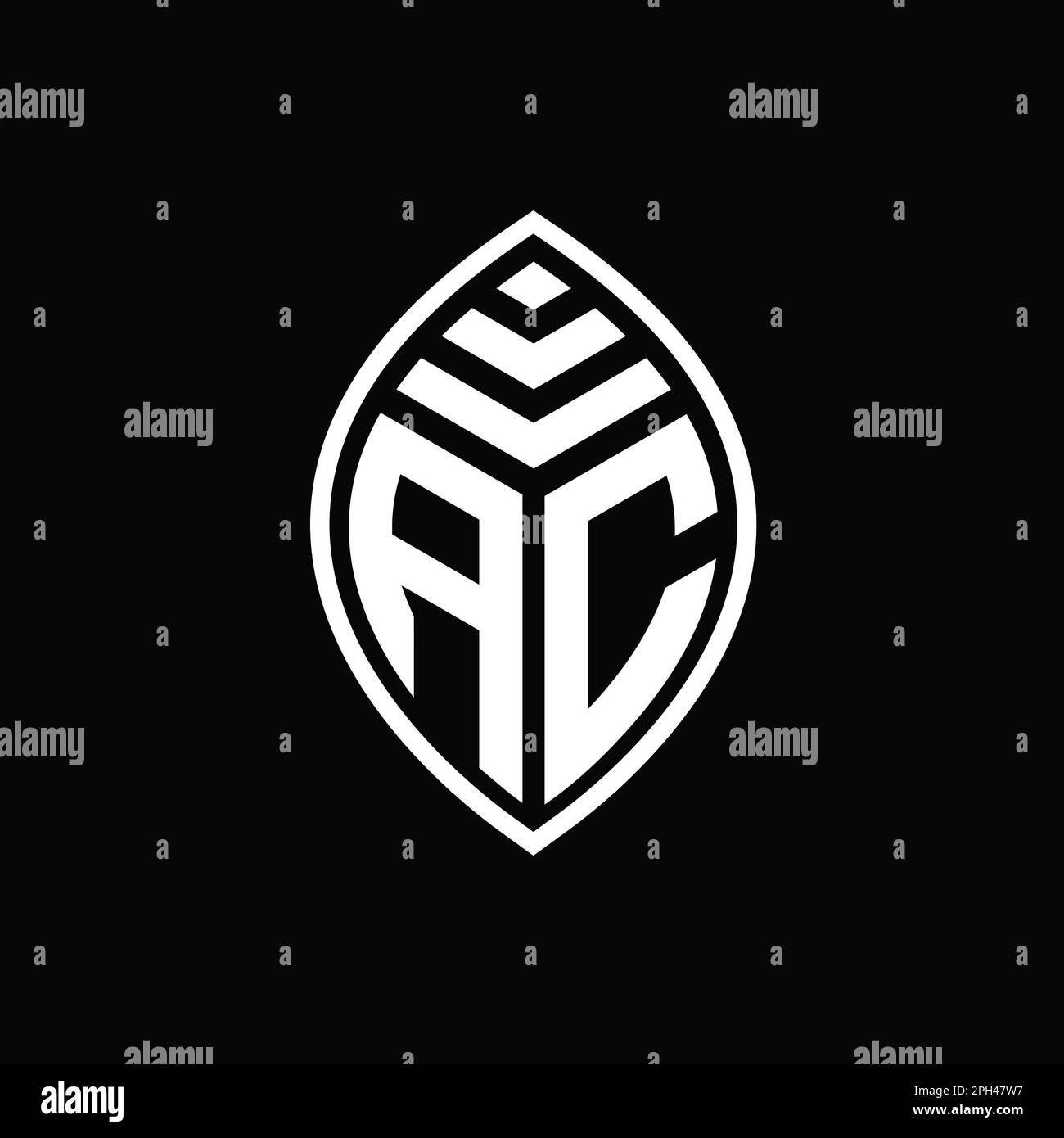 AC Logo monogram elegant leaf shape isolated outline design template Stock Photo Alamy