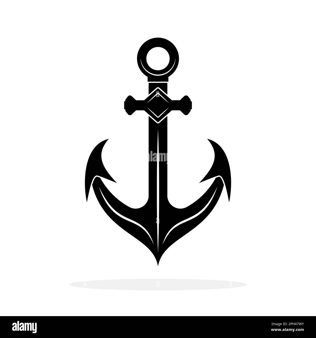 Anchor black icon. Anchor shape symbol. Vector illustration. Anchor