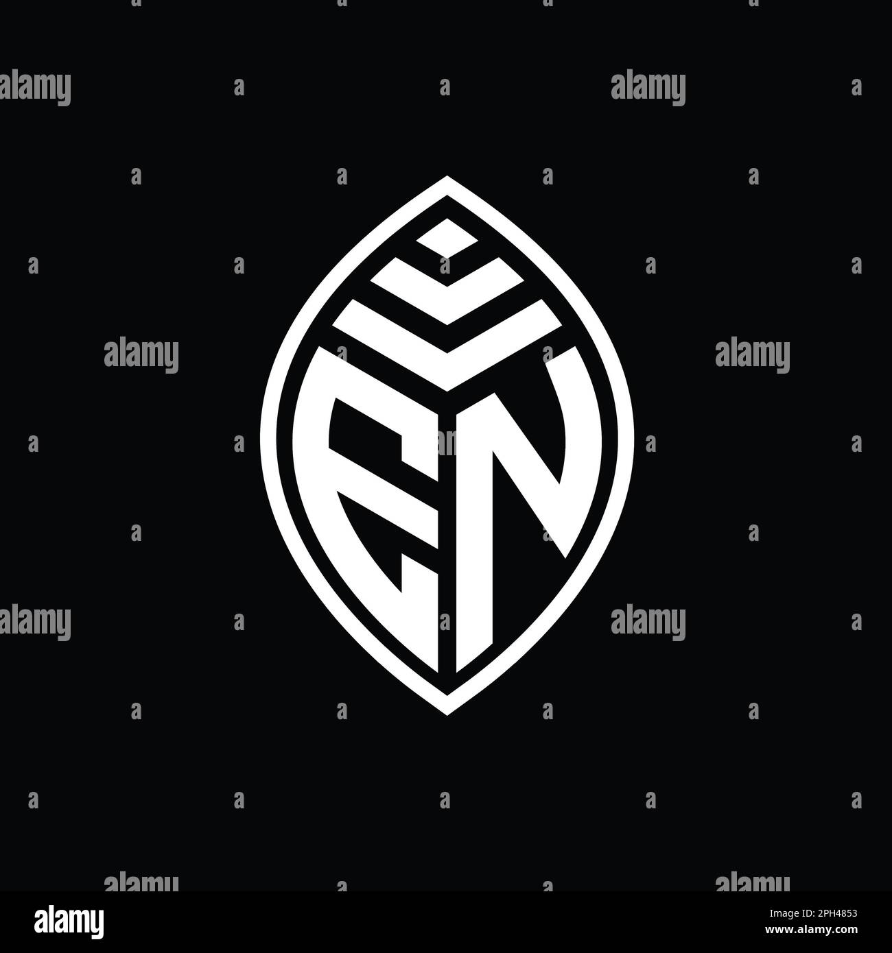 EN Logo monogram elegant leaf shape isolated outline design template ...