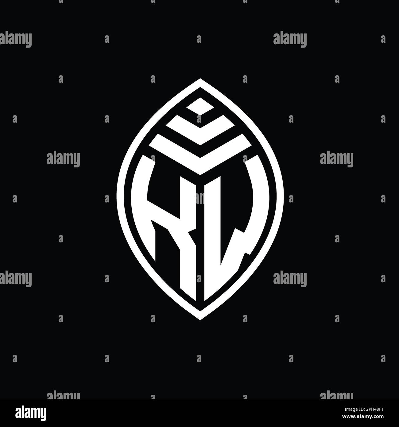 KW Logo monogram elegant leaf shape isolated outline design template ...