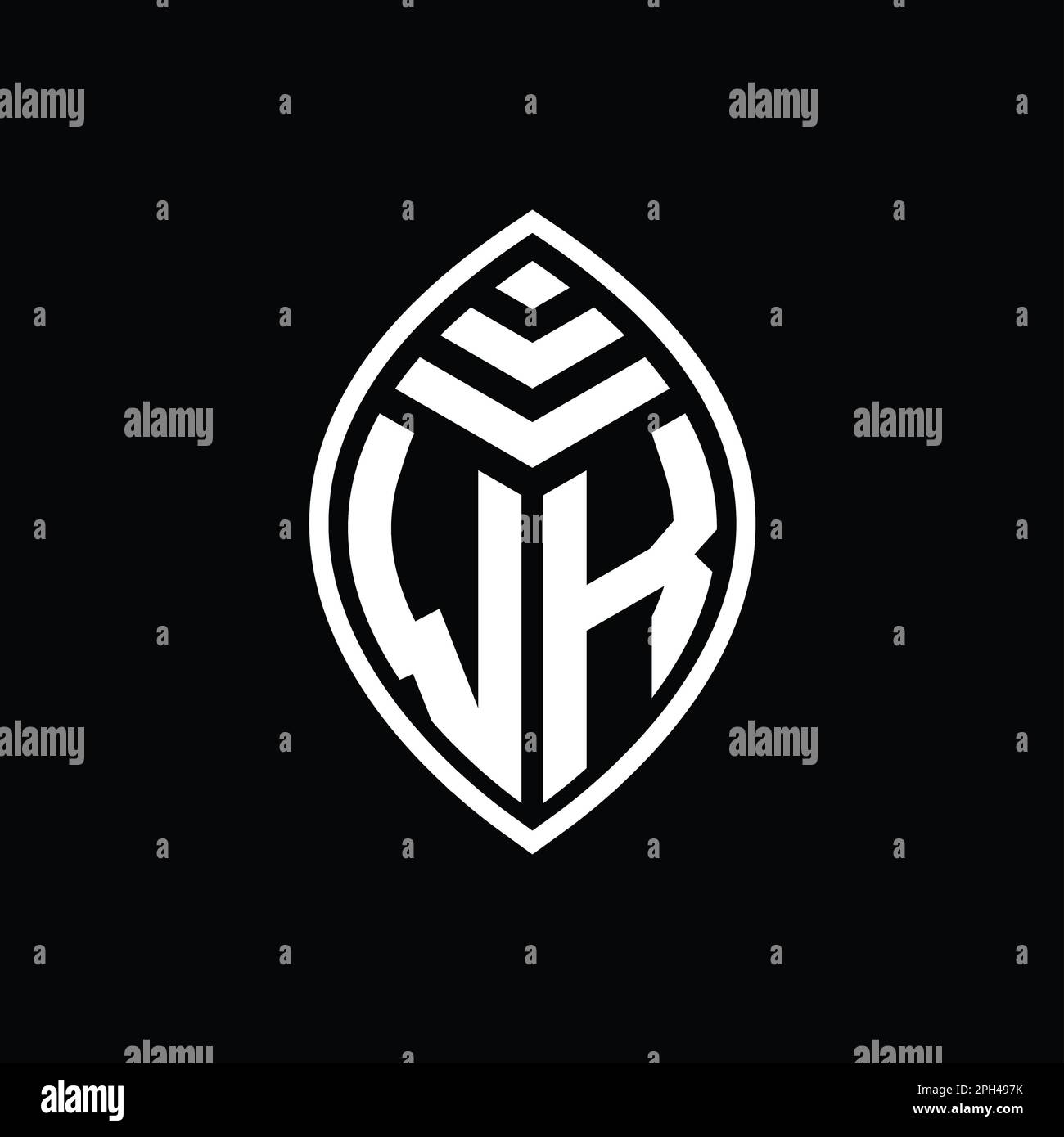 WK Logo monogram elegant leaf shape isolated outline design template ...