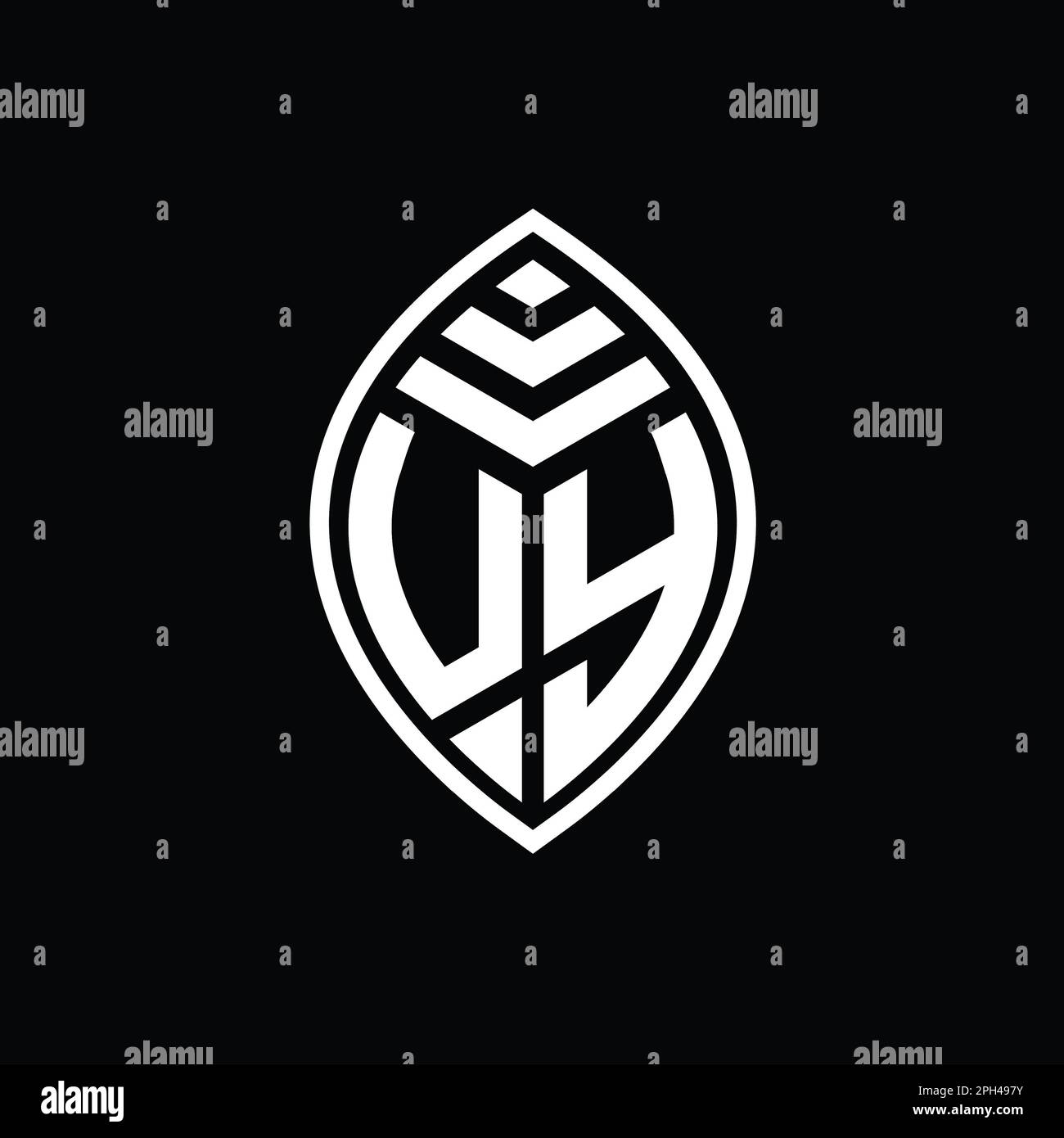 VY Logo monogram elegant leaf shape isolated outline design template Stock Photo