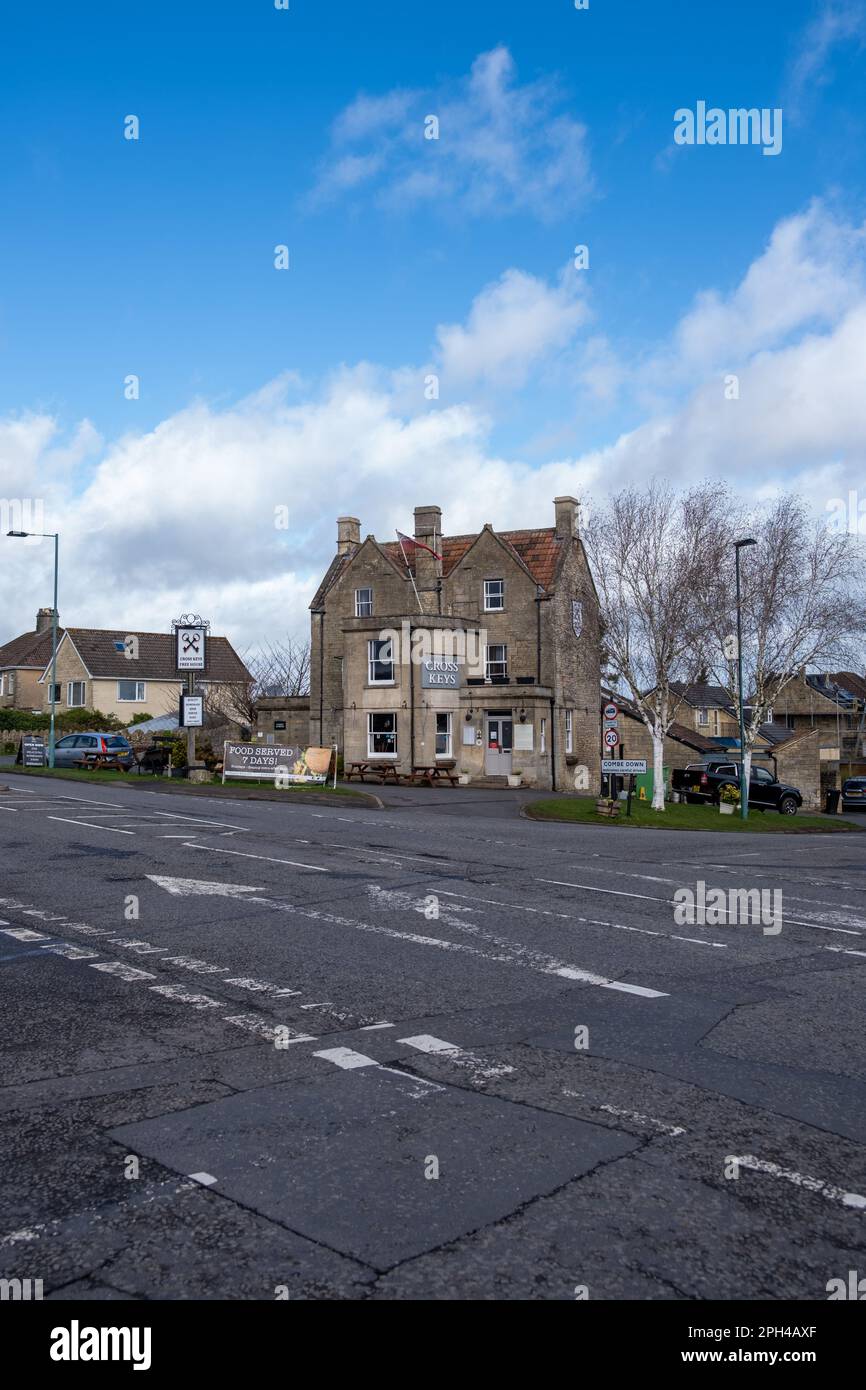 The exterior of the Cross Keys pub, Combe Down, Bath Stock Photo Alamy