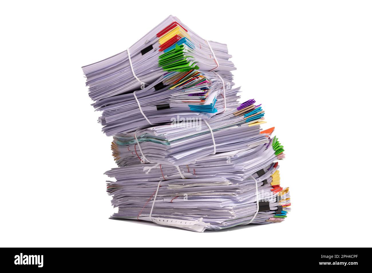 Stack of business documents papers isolated on white background Stock ...