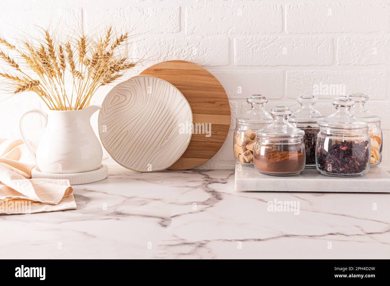 beautiful kitchen background in light colors and a modern storage area ...