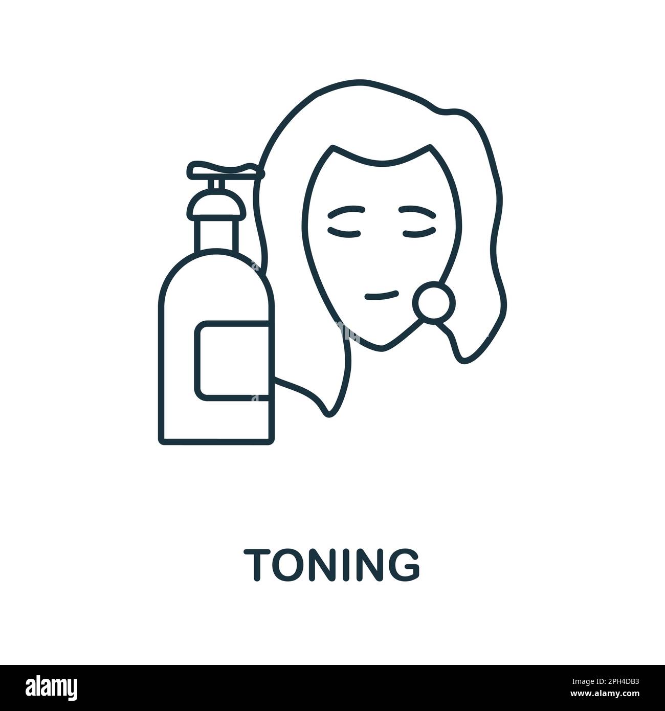 Toning line icon. Simple element from skin care collection. Creative Toning outline icon for web design, templates, infographics and more Stock Vector