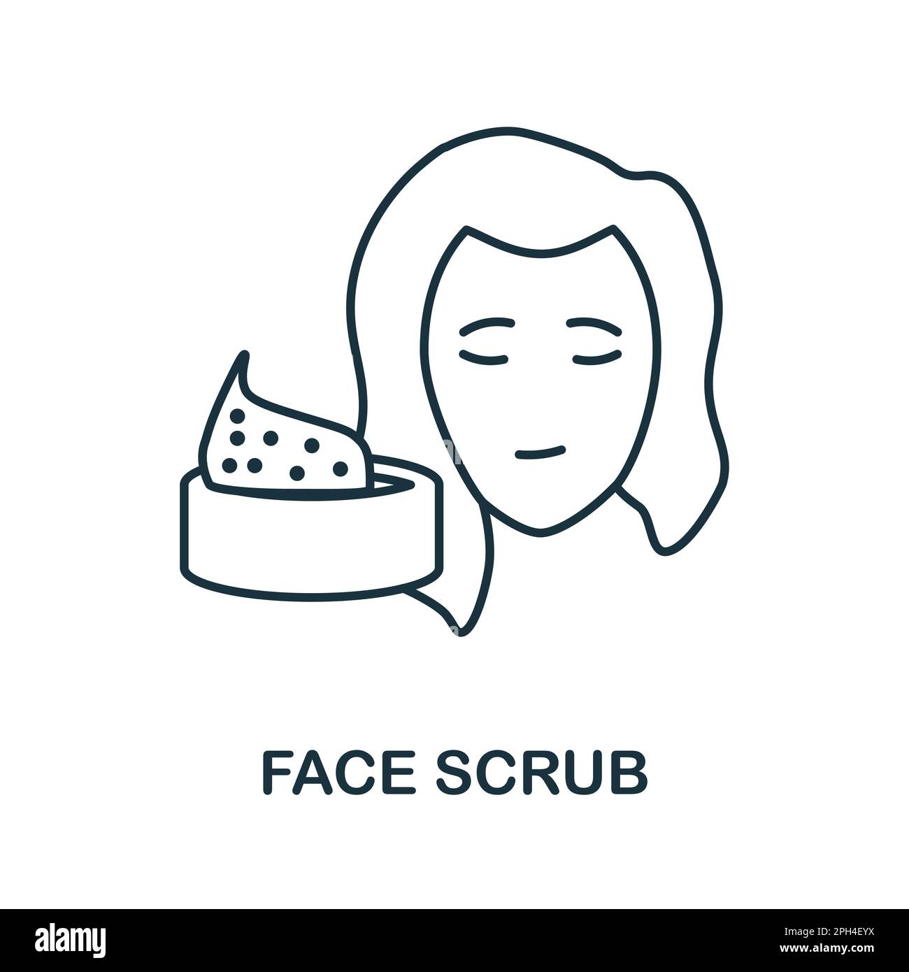 Face Scrub line icon. Simple element from skin care collection