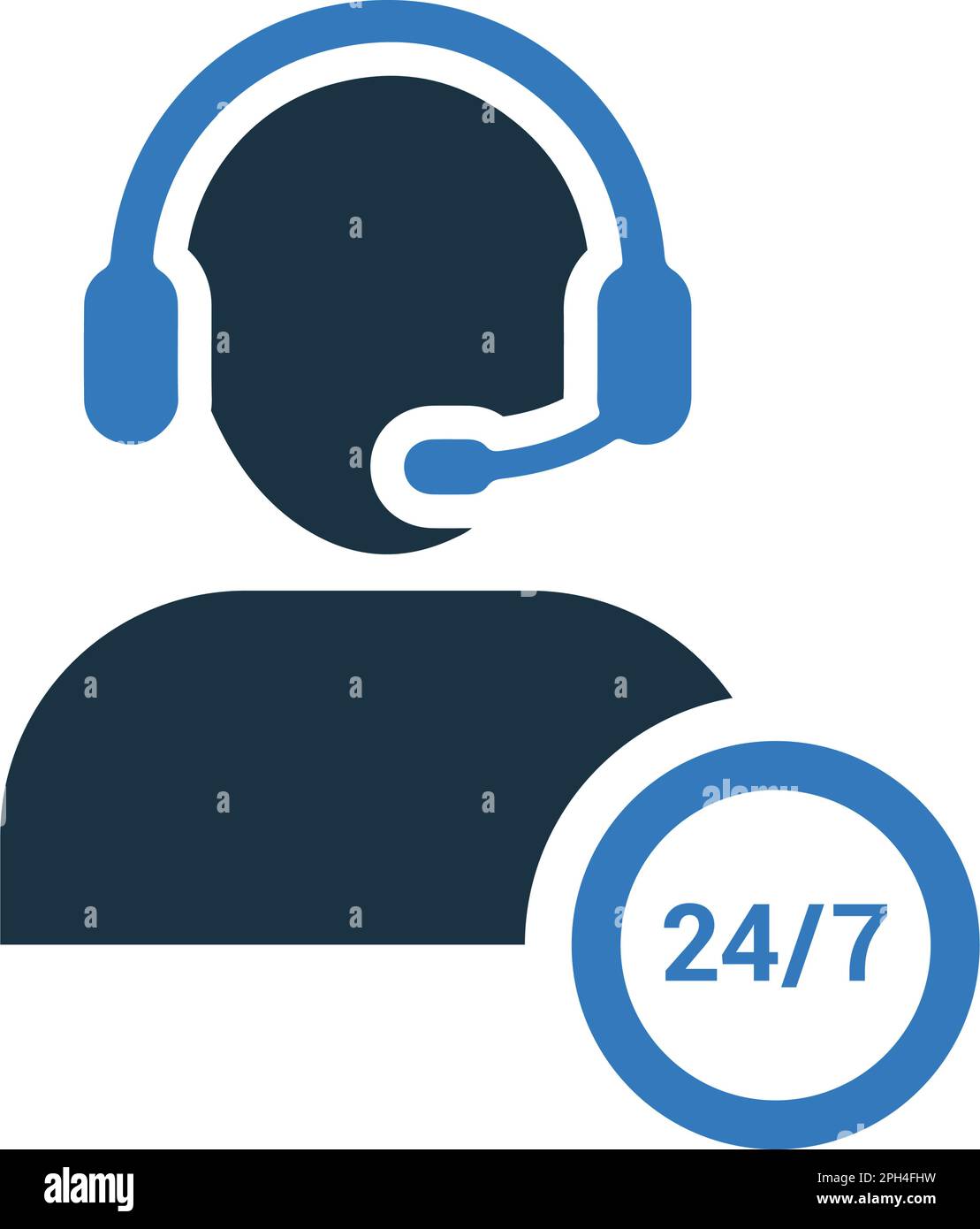 Customer support, 24 7 icon. Flat style vector EPS use in infographics,web design, presentations and on printed materials. Stock Vector