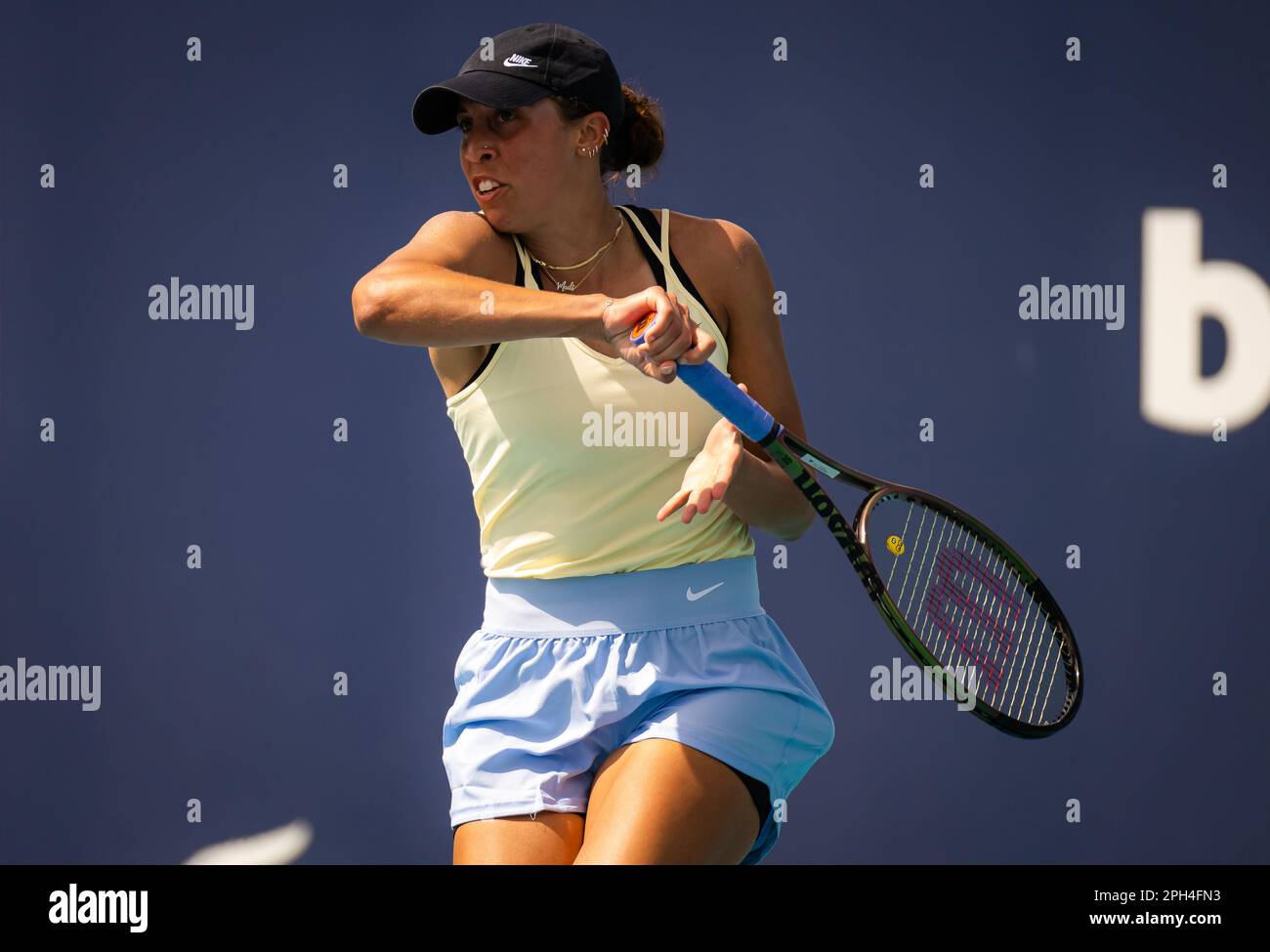 Madison Keys of the United States in action during the second round of the  2023 Miami Open, WTA 1000 tennis tournament on March 24, 2023 in Miami, USA  - Photo: Rob Prange/DPPI/LiveMedia