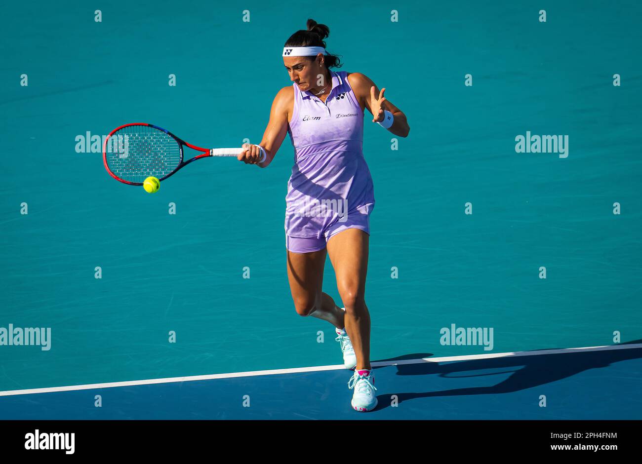 Caroline Garcia of France in action during the second round of the 2023  Miami Open, WTA 1000 tennis tournament on March 24, 2023 in Miami, USA -  Photo: Rob Prange/DPPI/LiveMedia Stock Photo - Alamy
