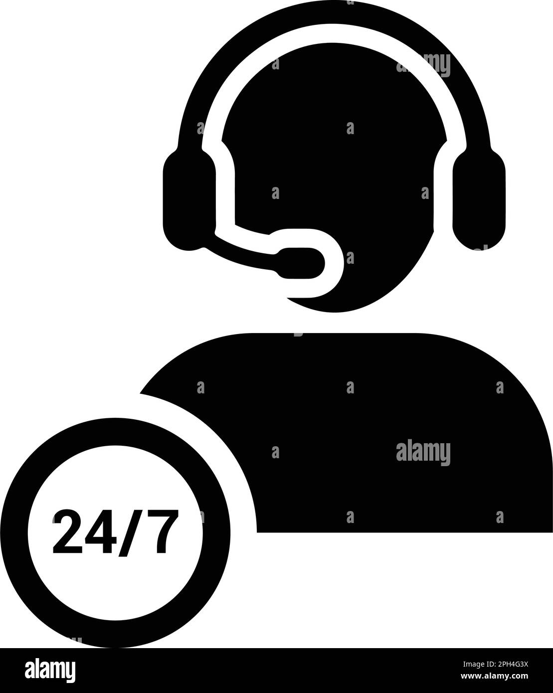 Customer support, 24 7 icon. Flat style vector EPS use in infographics,web design, presentations and on printed materials. Stock Vector