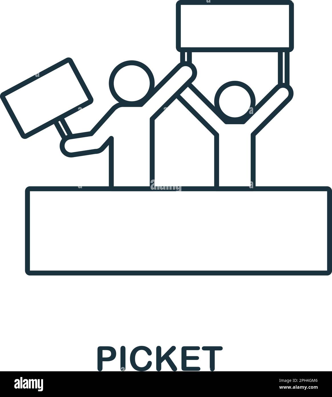 Picket line icon. Simple illustration from social activity collection
