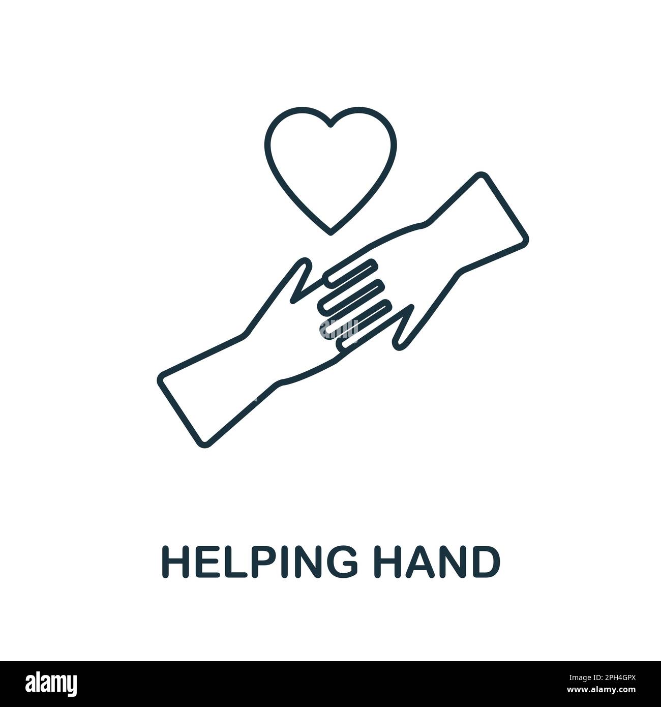 Helping Hand line icon. Simple element from social activity collection ...