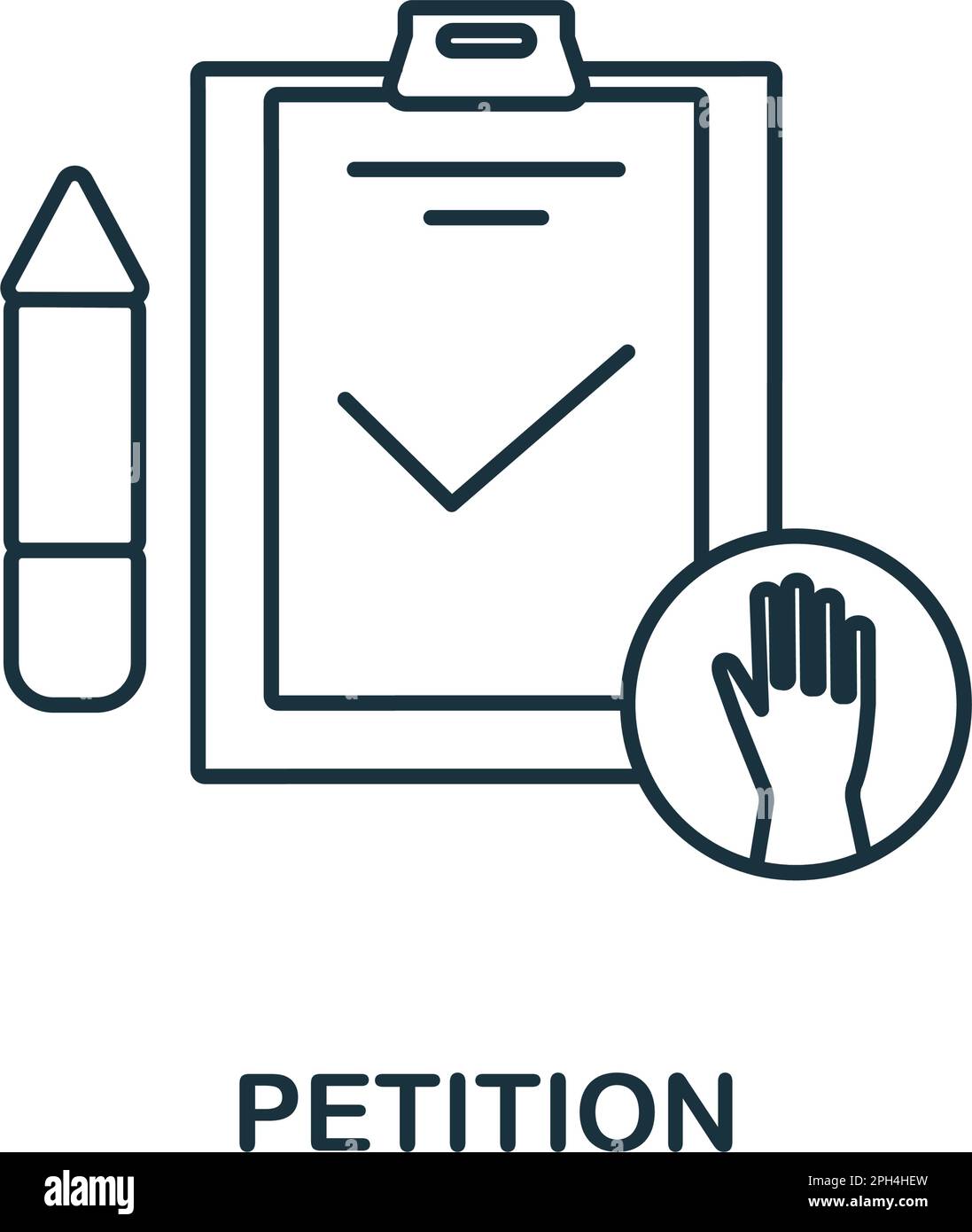 Petition line icon. Simple element from social activity collection. Creative Petition outline icon for web design, templates, infographics and more Stock Vector
