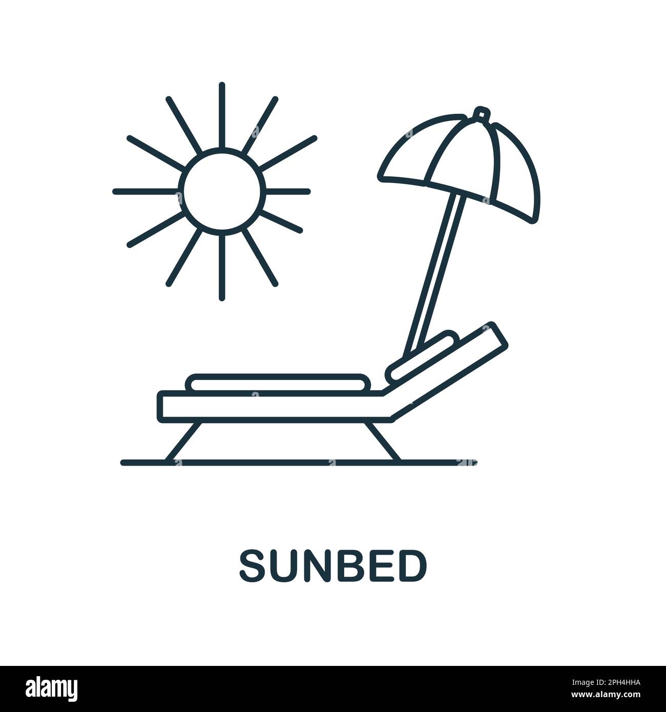 Sunbed line icon. Monochrome simple Sunbed outline icon for templates