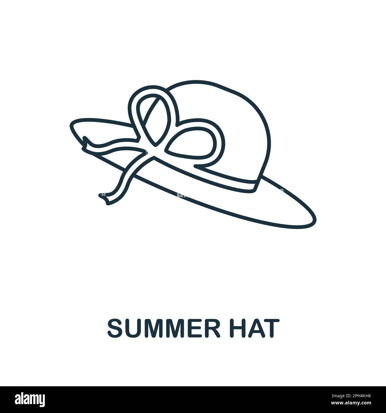 Summer Hat line icon. Monochrome simple Summer Hat outline icon for